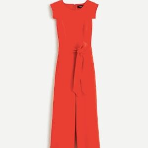 J. Crew Vibrant Red Cap Sleeve Jumpsuit